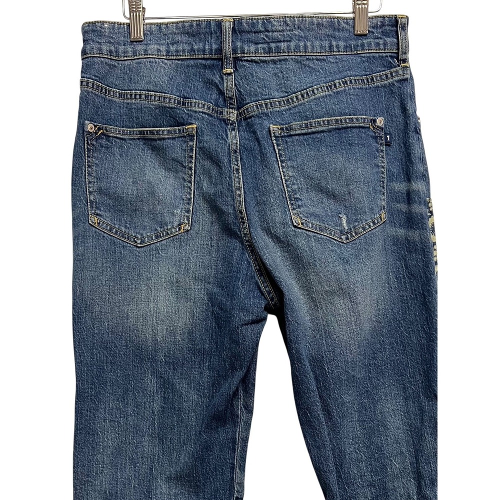 Pilcro and the Letterpress Blue Patchwork Cropped Jeans - Picture 9 of 12
